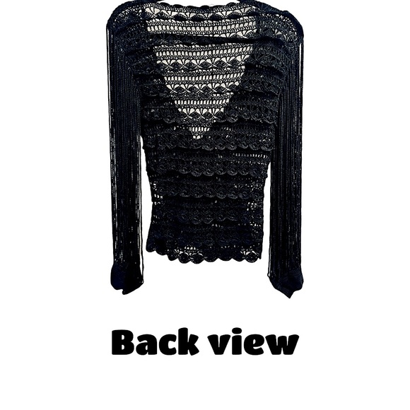 JULIEN MACDONALD black knit cardigan sweater. - Picture 3 of 5